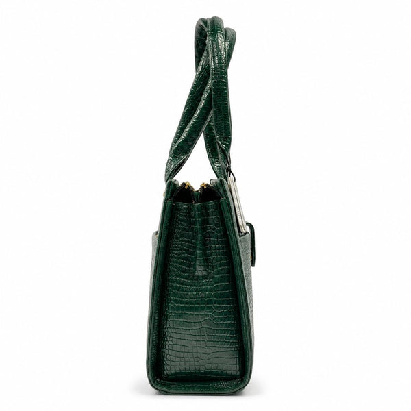 TAJ LEATHER Genuine Leather Handbag for Women, Premium Crocodile Pattern Tote Bag, Spacious Ladies Purse for Office, Work, Shopping & Daily Use, Stylish Shoulder Bag
