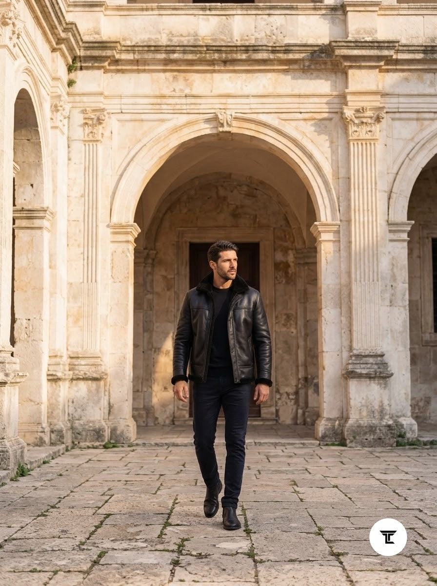 Taj Signature Roma Shearling Leather Bomber