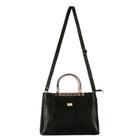 TAJ LEATHER Genuine Leather Handbag for Women, Premium Crocodile Textured Tote Bag with Zipper, Spacious Ladies Purse for Office, Work, Shopping & Daily Use
