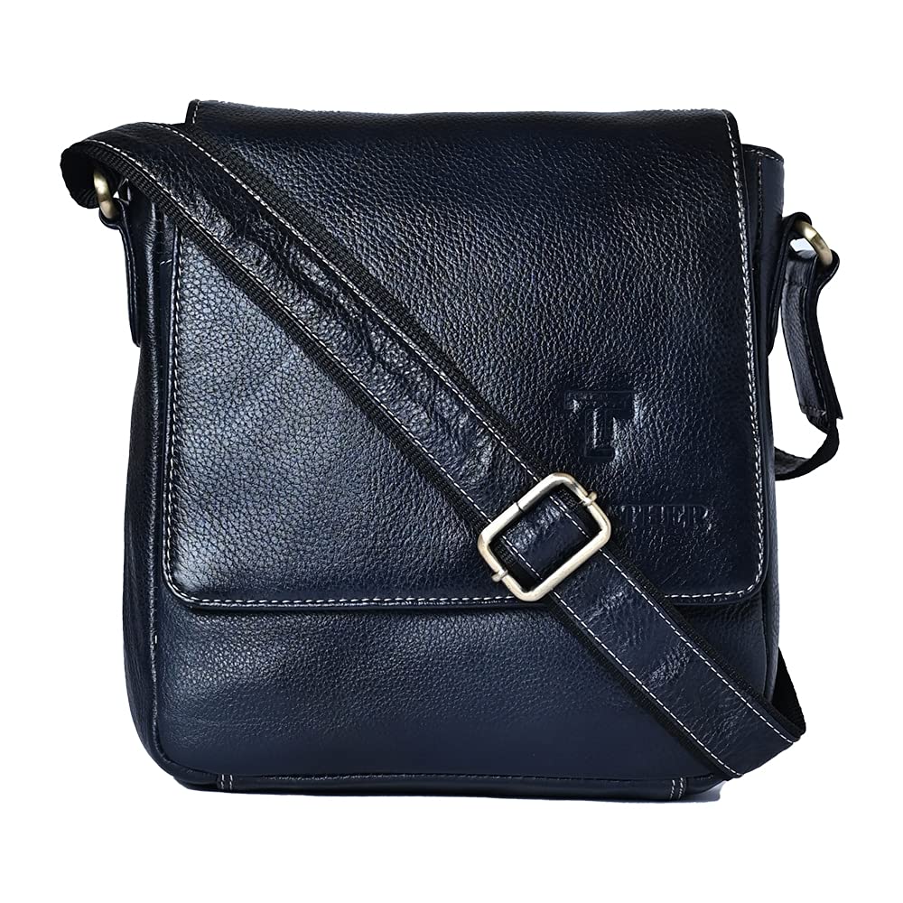 LEATHER SLING BAG (192) (Blue)