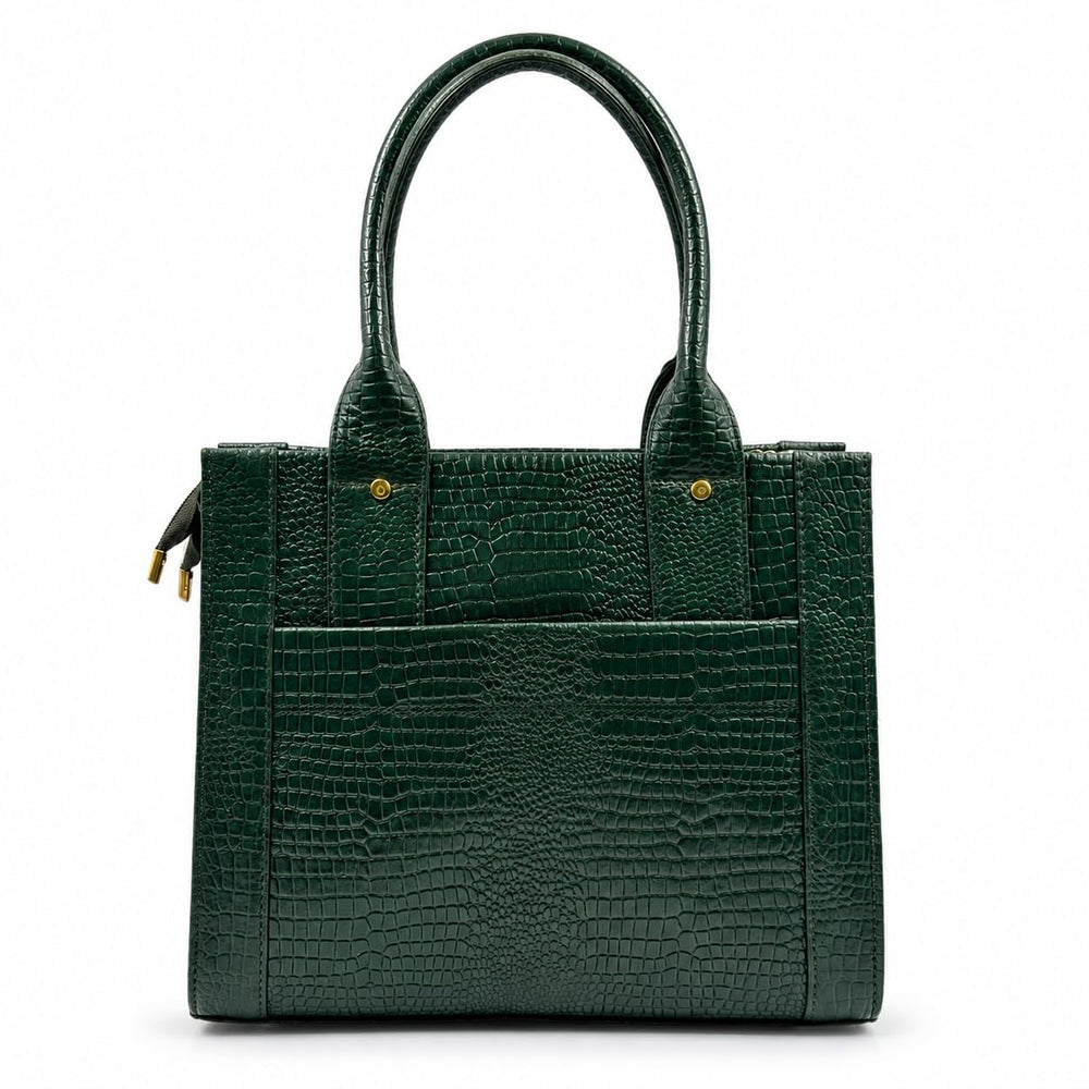 TAJ LEATHER Genuine Leather Handbag for Women, Premium Crocodile Pattern Tote Bag, Spacious Ladies Purse for Office, Work, Shopping & Daily Use, Stylish Shoulder Bag