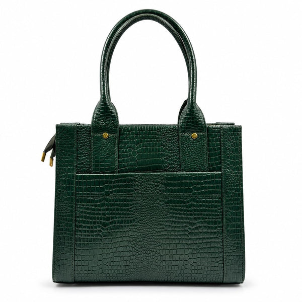 TAJ LEATHER Genuine Leather Handbag for Women, Premium Crocodile Pattern Tote Bag, Spacious Ladies Purse for Office, Work, Shopping & Daily Use, Stylish Shoulder Bag