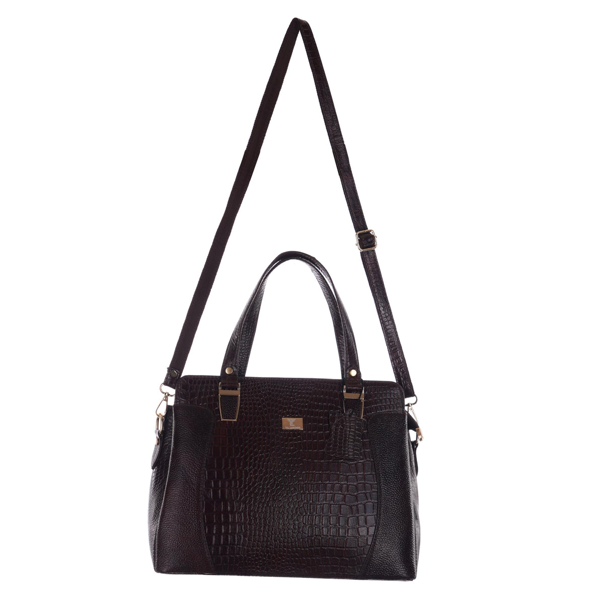 TAJ LEATHER Genuine Leather Handbag for Women | Premium Textured Tote Bag with Spacious Compartments | Stylish Shoulder Carry Bag for Office, Work, Shopping & Everyday Use