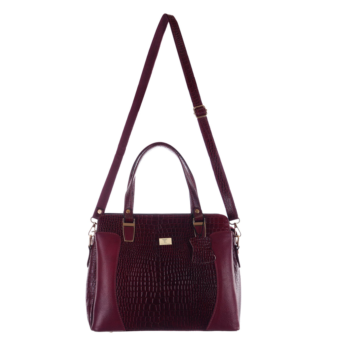 TAJ LEATHER Genuine Leather Handbag for Women | Premium Textured Tote Bag with Spacious Compartments | Stylish Shoulder Carry Bag for Office, Work, Shopping & Everyday Use