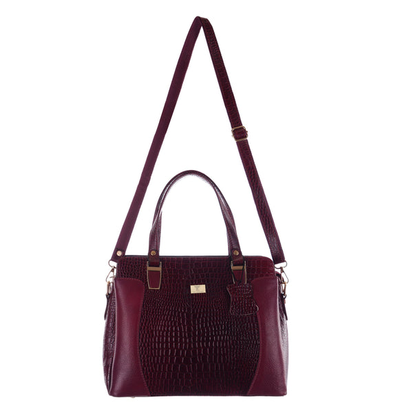 TAJ LEATHER Genuine Leather Handbag for Women | Premium Textured Tote Bag with Spacious Compartments | Stylish Shoulder Carry Bag for Office, Work, Shopping & Everyday Use