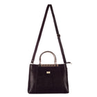 TAJ LEATHER Genuine Leather Handbag for Women, Premium Crocodile Textured Tote Bag with Zipper, Spacious Ladies Purse for Office, Work, Shopping & Daily Use