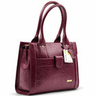 TAJ LEATHER Genuine Leather Handbag for Women, Premium Crocodile Pattern Tote Bag, Spacious Ladies Purse for Office, Work, Shopping & Daily Use, Stylish Shoulder Bag