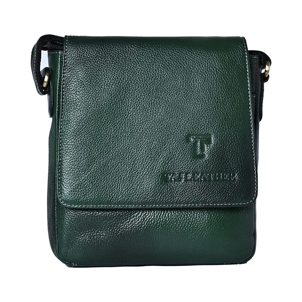 LEATHER SLING BAG (192) (Green)
