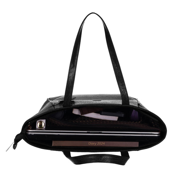 TAJ LEATHER Genuine Leather Tote Bag for Women, Premium Textured Handbag with Spacious Compartment, Stylish Shoulder Carry Bag for Office, Shopping, Travel & Everyday Use
