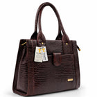 TAJ LEATHER Genuine Leather Handbag for Women, Premium Crocodile Pattern Tote Bag, Spacious Ladies Purse for Office, Work, Shopping & Daily Use, Stylish Shoulder Bag