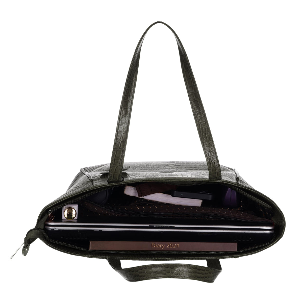 TAJ LEATHER Genuine Leather Tote Bag for Women, Premium Textured Handbag with Spacious Compartment, Stylish Shoulder Carry Bag for Office, Shopping, Travel & Everyday Use