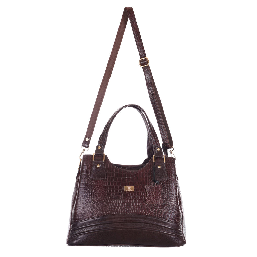 TAJ LEATHER Genuine Leather Women's Handbag for Ladies | Premium Tote Shoulder Bag with Double Handles, Spacious Main Compartment, Stylish Everyday Office & Casual Bag