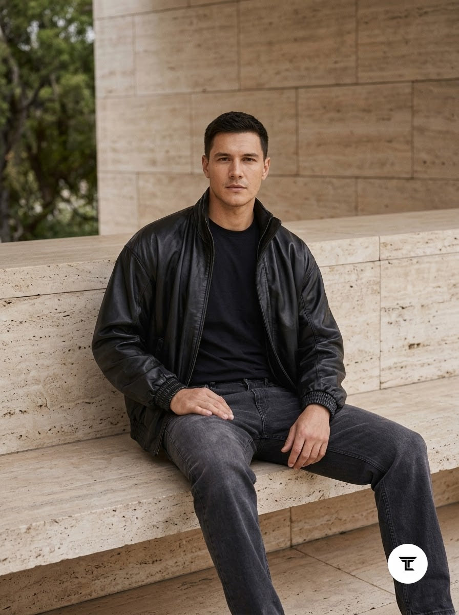 Taj Signature Nocturne Crinkled Nappa Bomber
