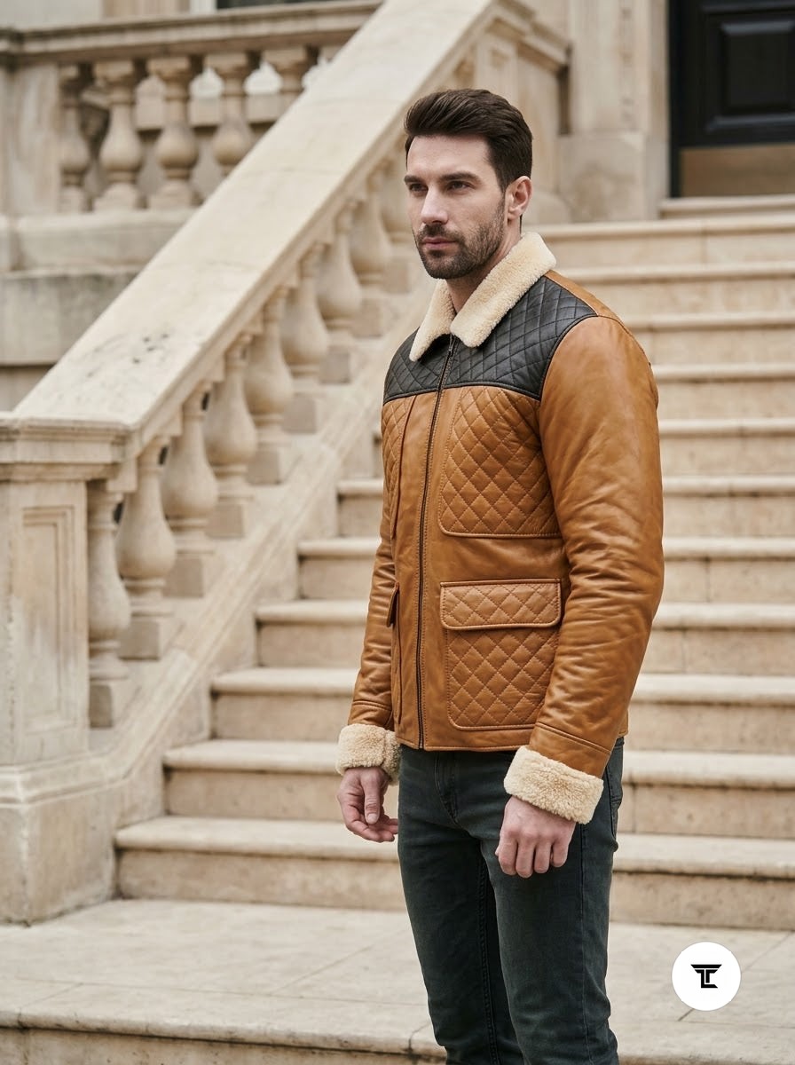 Taj Signature Alpine Mustard Quilted Sherpa Jacket