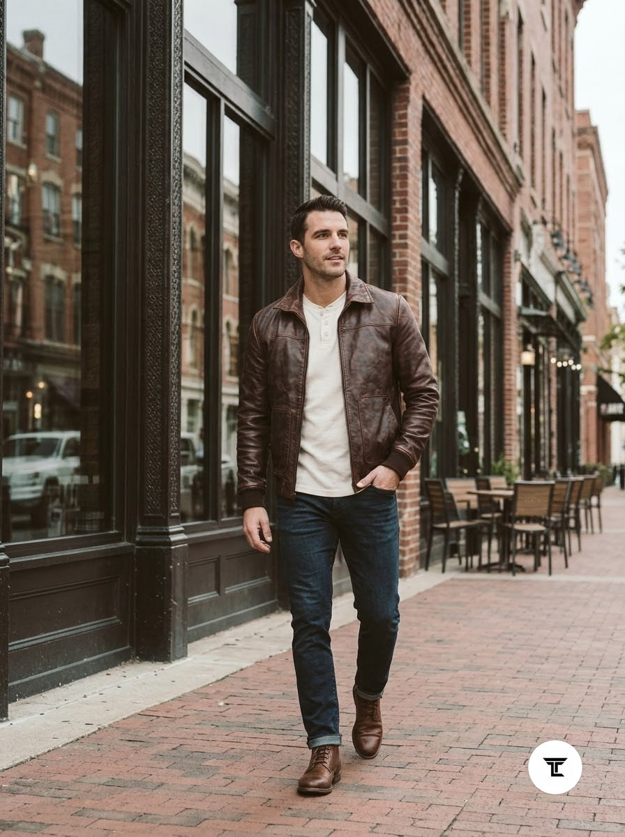 Taj Heritage Dakota Distressed Leather Jacket