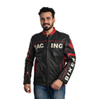 Men Solid Biker Leather Jacket By Taj Leather