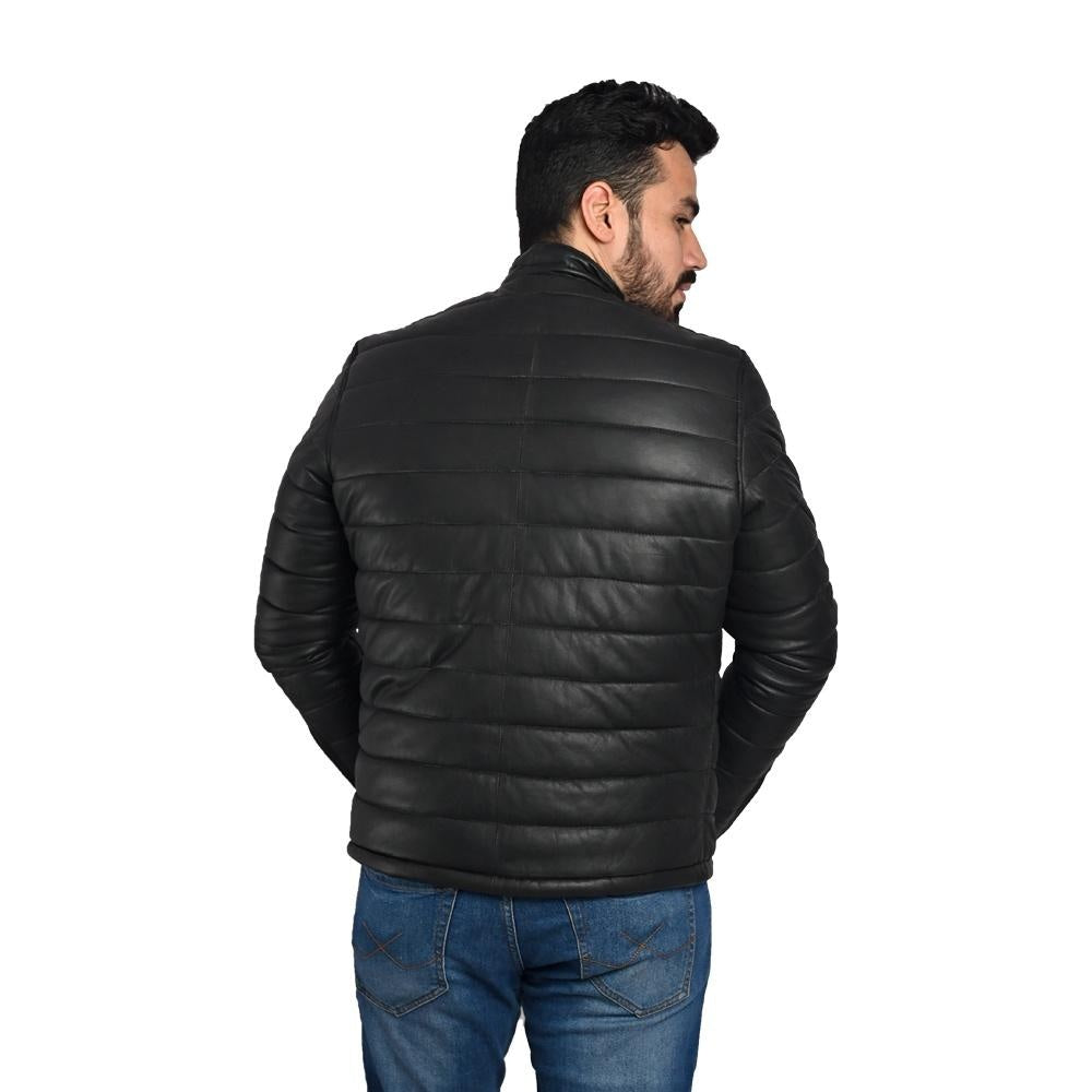 Men's Puffer Leather Jacket – 100% Pure Leather – Handmade Craftsmanship
