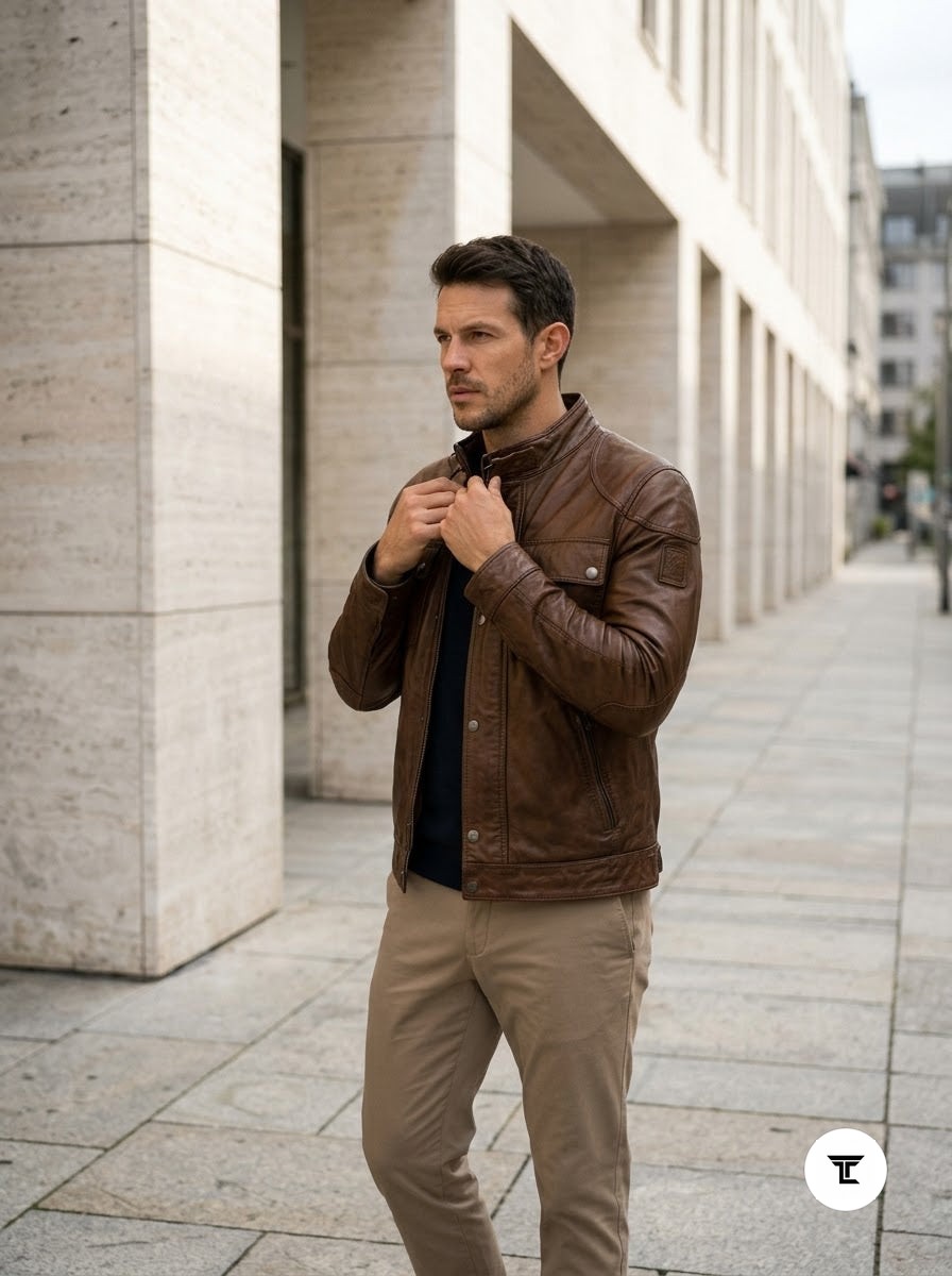 Taj Signature Daytona Biker Leather Jacket