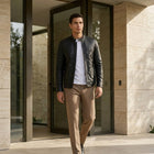 Taj Signature Matrix Diamond-Quilted Black Leather Jacket