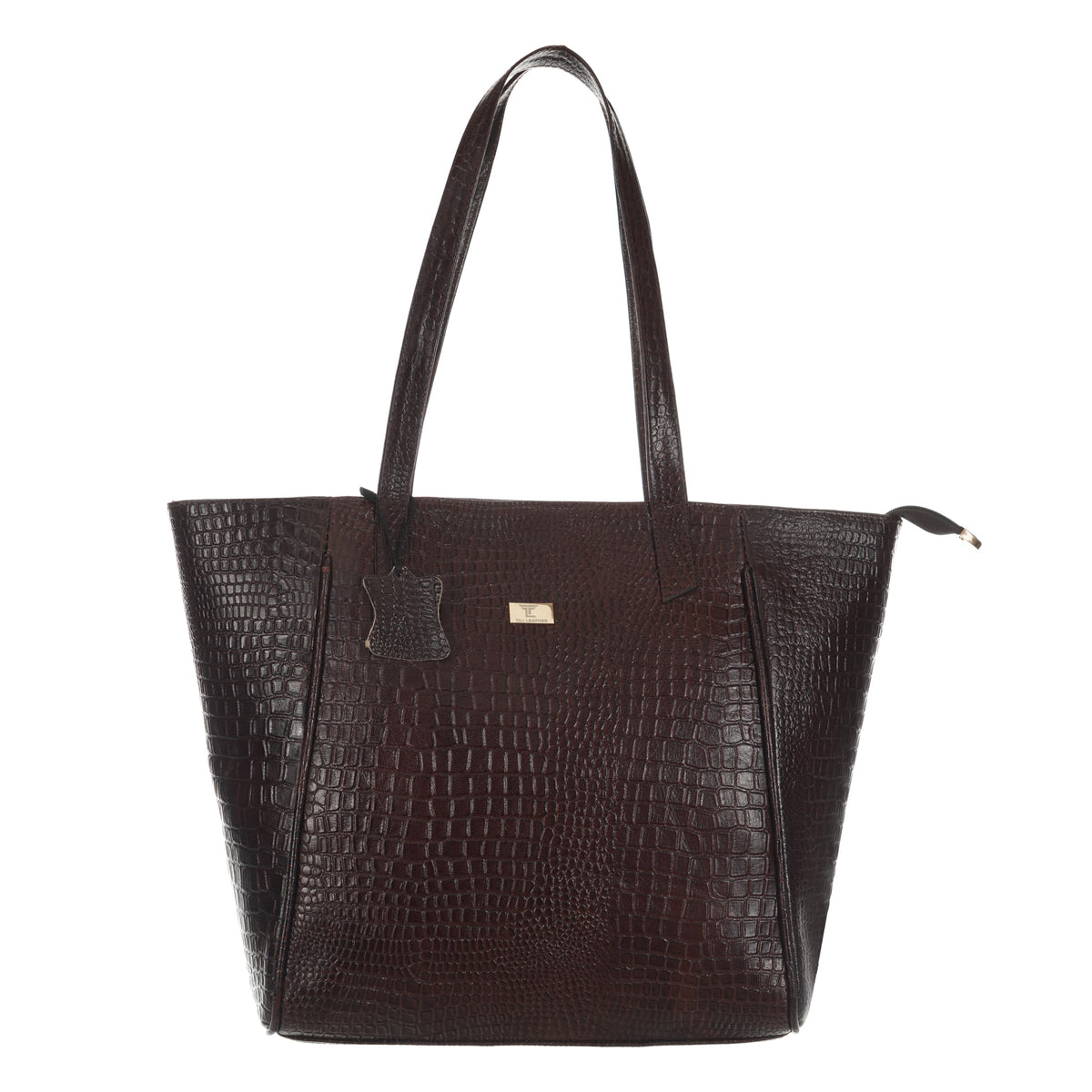 TAJ LEATHER Genuine Leather Tote Bag for Women, Premium Textured Handbag with Spacious Compartment, Stylish Shoulder Carry Bag for Office, Shopping, Travel & Everyday Use