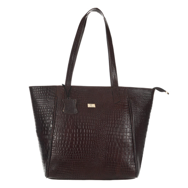TAJ LEATHER Genuine Leather Tote Bag for Women, Premium Textured Handbag with Spacious Compartment, Stylish Shoulder Carry Bag for Office, Shopping, Travel & Everyday Use