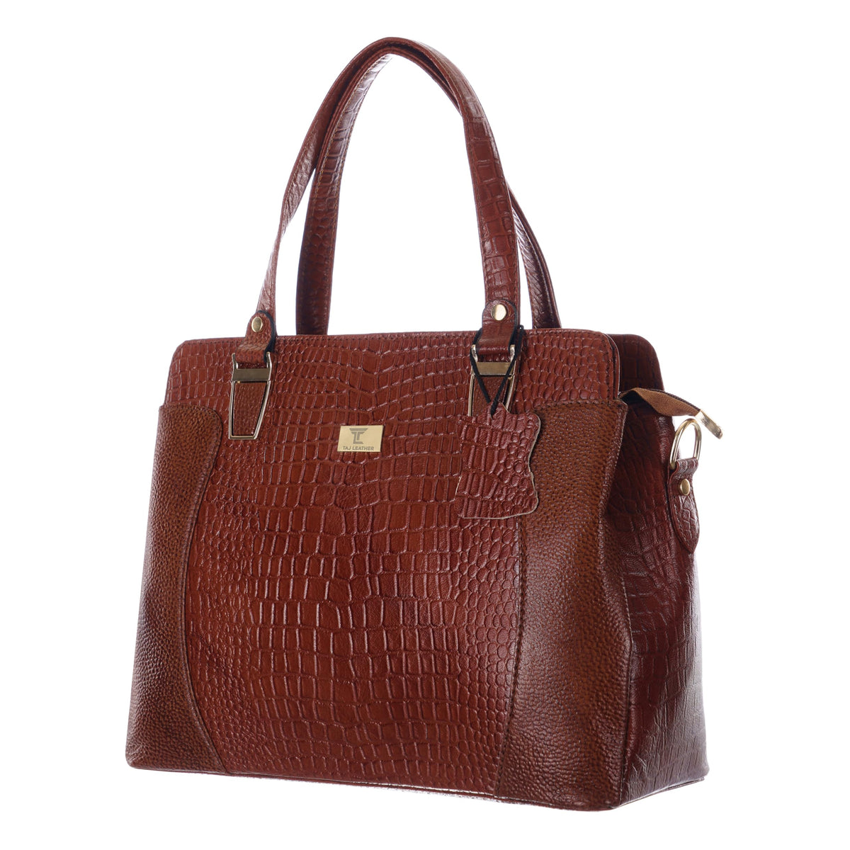TAJ LEATHER Genuine Leather Handbag for Women | Premium Textured Tote Bag with Spacious Compartments | Stylish Shoulder Carry Bag for Office, Work, Shopping & Everyday Use