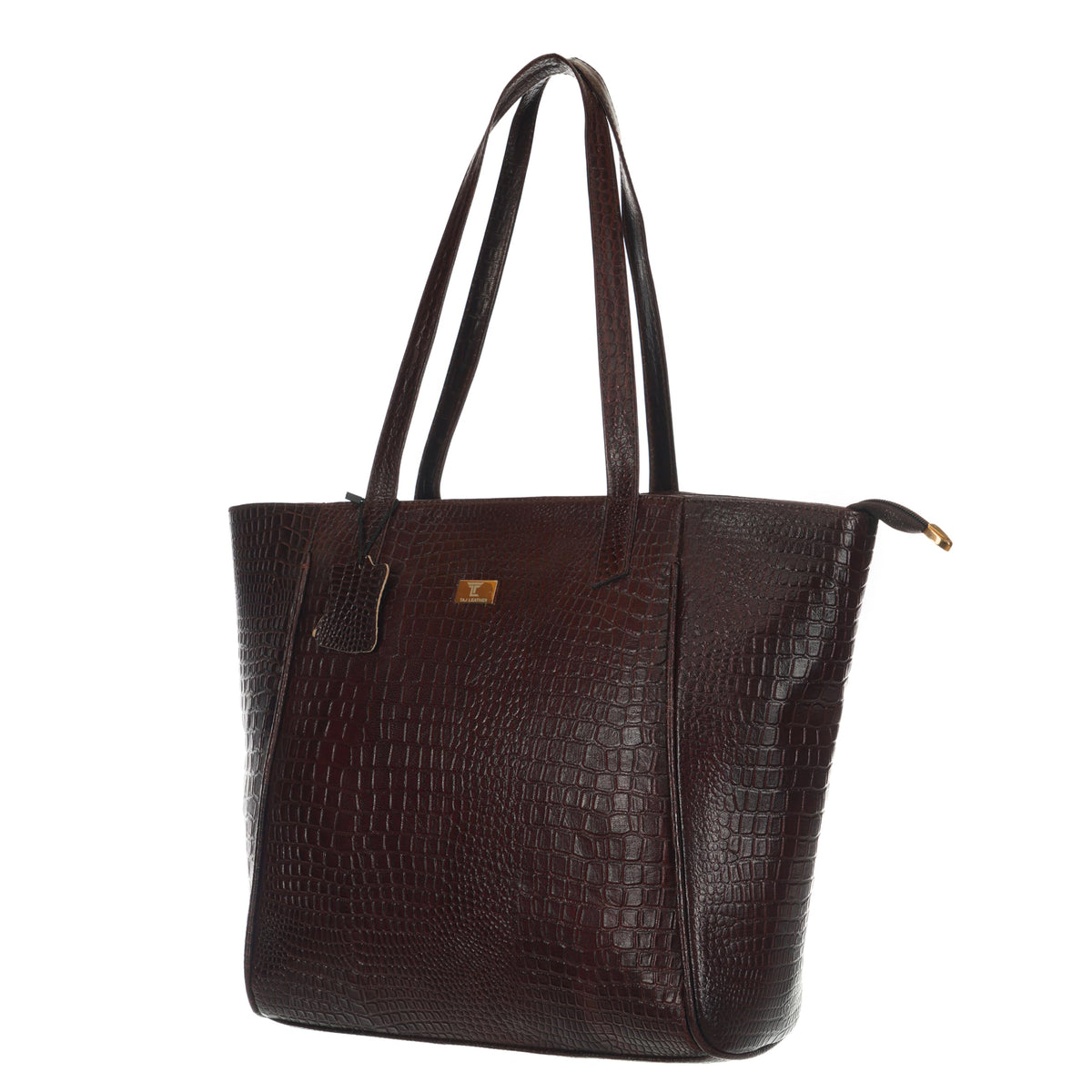TAJ LEATHER Genuine Leather Tote Bag for Women, Premium Textured Handbag with Spacious Compartment, Stylish Shoulder Carry Bag for Office, Shopping, Travel & Everyday Use