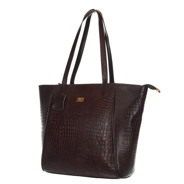 TAJ LEATHER Genuine Leather Tote Bag for Women, Premium Textured Handbag with Spacious Compartment, Stylish Shoulder Carry Bag for Office, Shopping, Travel & Everyday Use