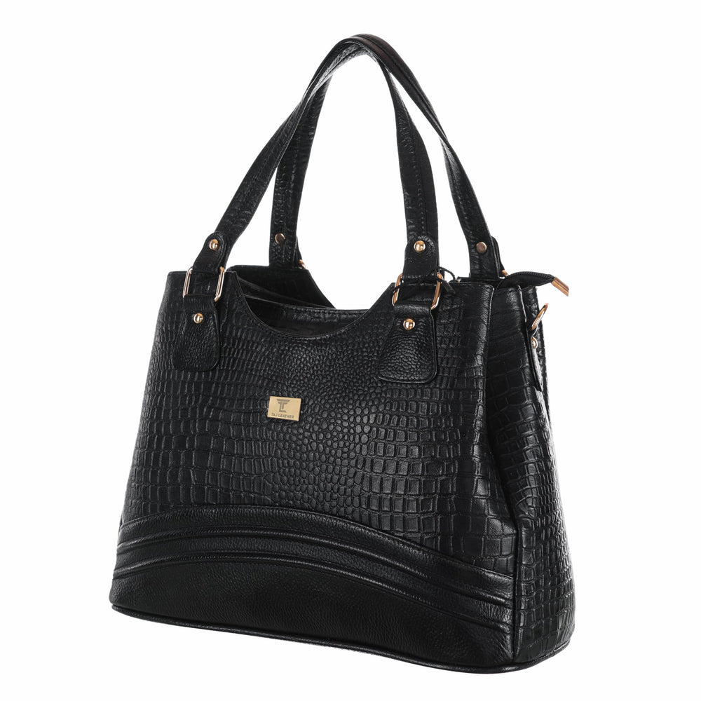 TAJ LEATHER Genuine Leather Women's Handbag for Ladies | Premium Tote Shoulder Bag with Double Handles, Spacious Main Compartment, Stylish Everyday Office & Casual Bag
