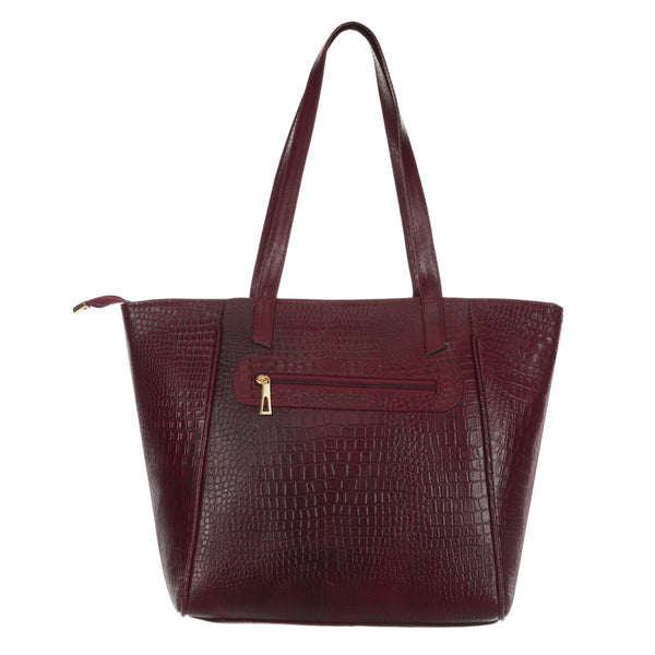 TAJ LEATHER Genuine Leather Tote Bag for Women, Premium Textured Handbag with Spacious Compartment, Stylish Shoulder Carry Bag for Office, Shopping, Travel & Everyday Use