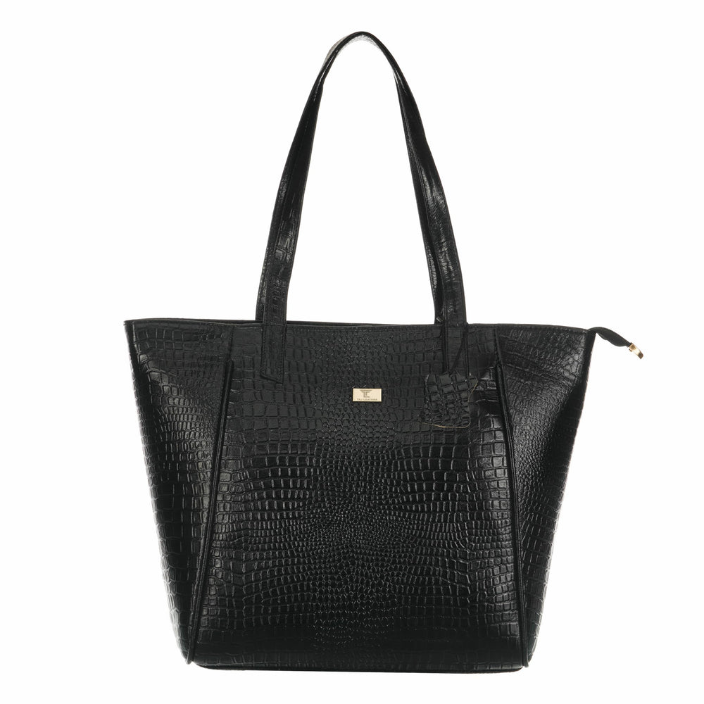 TAJ LEATHER Genuine Leather Tote Bag for Women, Premium Textured Handbag with Spacious Compartment, Stylish Shoulder Carry Bag for Office, Shopping, Travel & Everyday Use