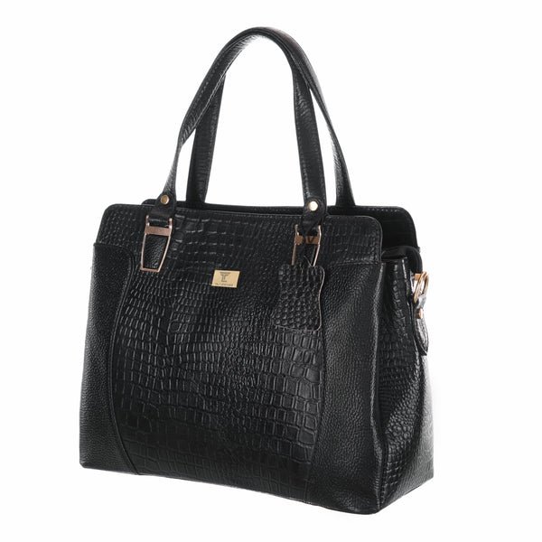 TAJ LEATHER Genuine Leather Handbag for Women | Premium Textured Tote Bag with Spacious Compartments | Stylish Shoulder Carry Bag for Office, Work, Shopping & Everyday Use