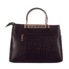 TAJ LEATHER Genuine Leather Handbag for Women, Premium Crocodile Textured Tote Bag with Zipper, Spacious Ladies Purse for Office, Work, Shopping & Daily Use