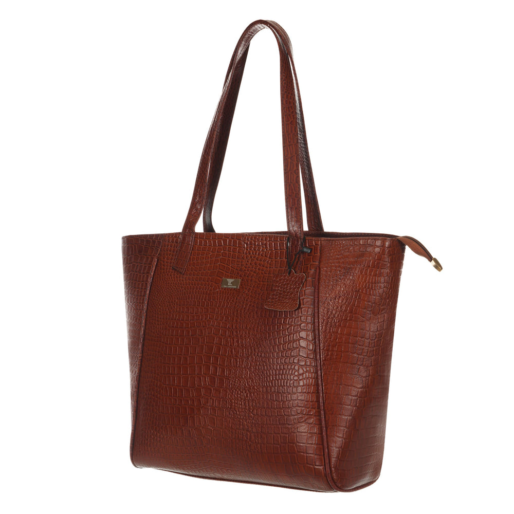 TAJ LEATHER Genuine Leather Tote Bag for Women, Premium Textured Handbag with Spacious Compartment, Stylish Shoulder Carry Bag for Office, Shopping, Travel & Everyday Use
