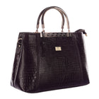 TAJ LEATHER Genuine Leather Handbag for Women, Premium Crocodile Textured Tote Bag with Zipper, Spacious Ladies Purse for Office, Work, Shopping & Daily Use