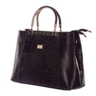 TAJ LEATHER Genuine Leather Handbag for Women, Premium Crocodile Textured Tote Bag with Zipper, Spacious Ladies Purse for Office, Work, Shopping & Daily Use