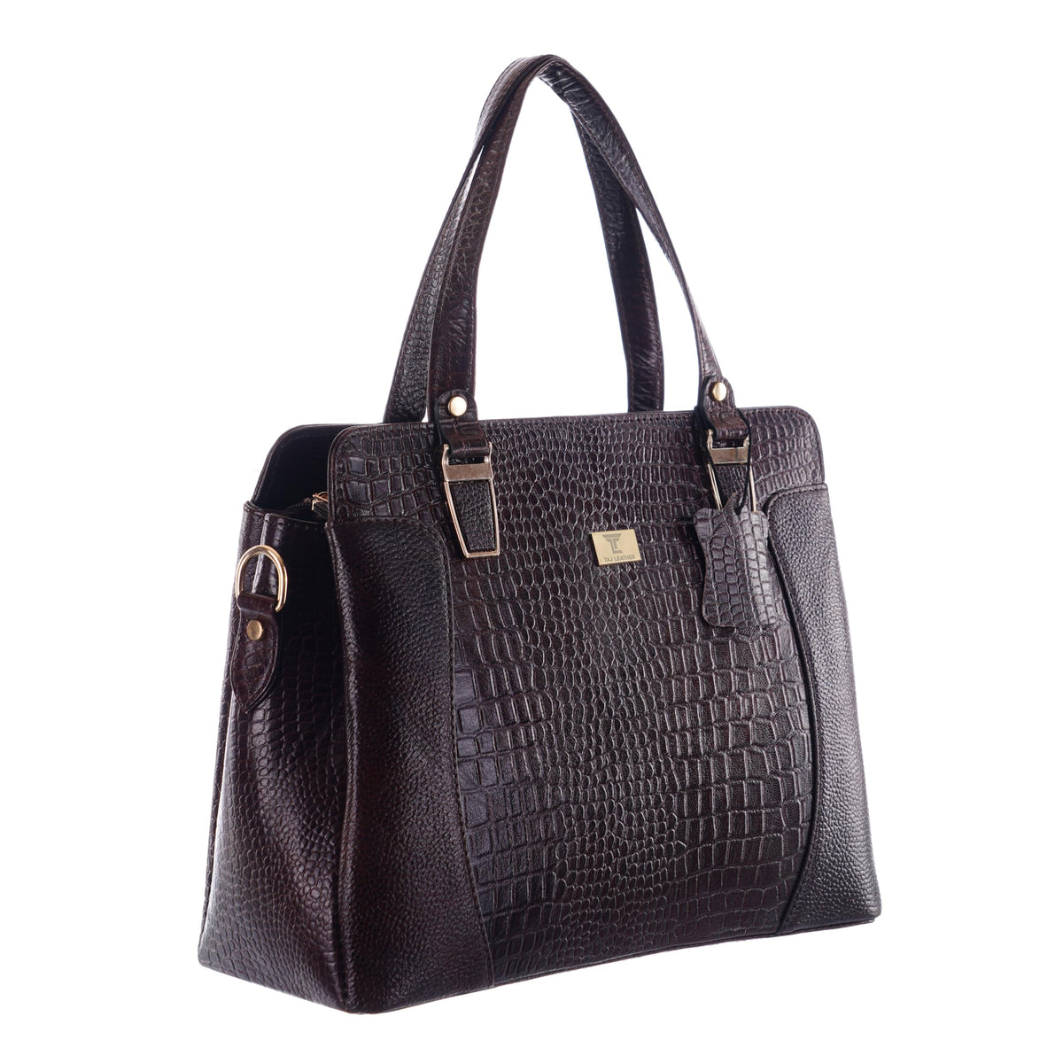 TAJ LEATHER Genuine Leather Handbag for Women | Premium Textured Tote Bag with Spacious Compartments | Stylish Shoulder Carry Bag for Office, Work, Shopping & Everyday Use