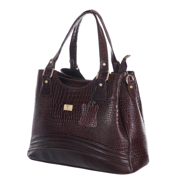 TAJ LEATHER Genuine Leather Women's Handbag for Ladies | Premium Tote Shoulder Bag with Double Handles, Spacious Main Compartment, Stylish Everyday Office & Casual Bag