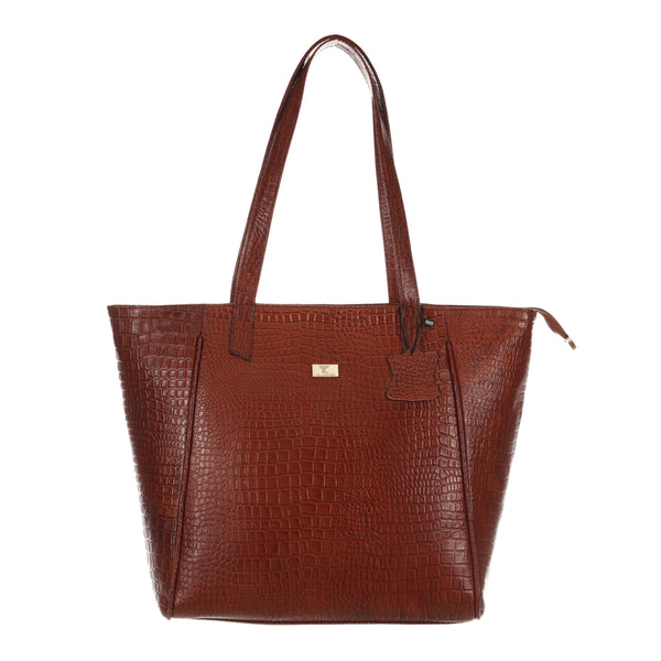 TAJ LEATHER Genuine Leather Tote Bag for Women, Premium Textured Handbag with Spacious Compartment, Stylish Shoulder Carry Bag for Office, Shopping, Travel & Everyday Use