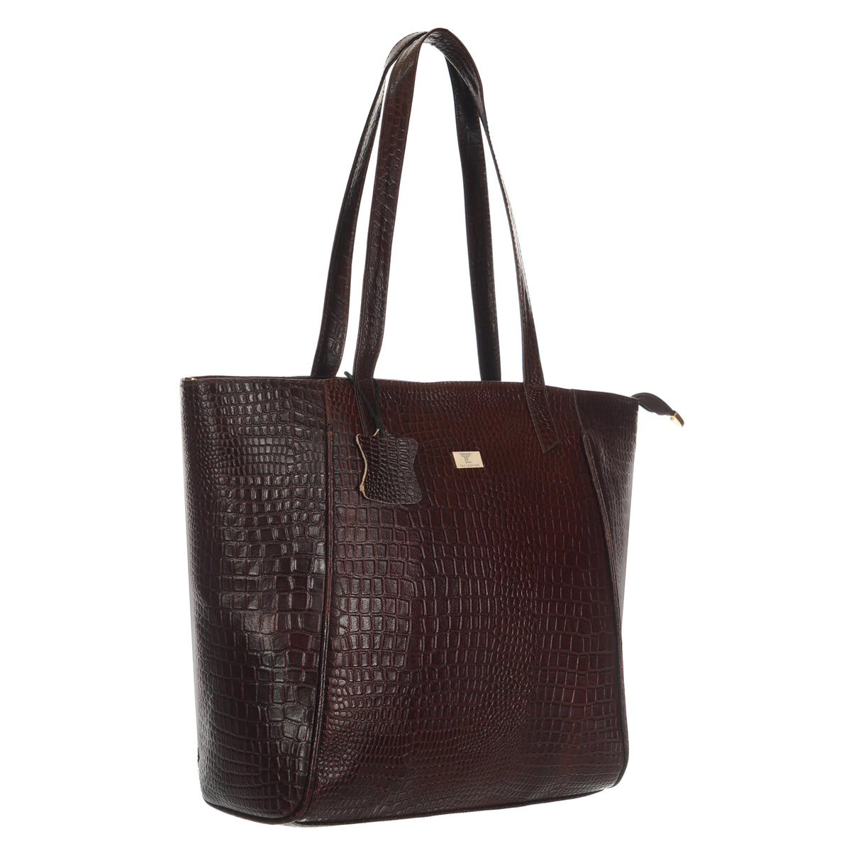 TAJ LEATHER Genuine Leather Tote Bag for Women, Premium Textured Handbag with Spacious Compartment, Stylish Shoulder Carry Bag for Office, Shopping, Travel & Everyday Use