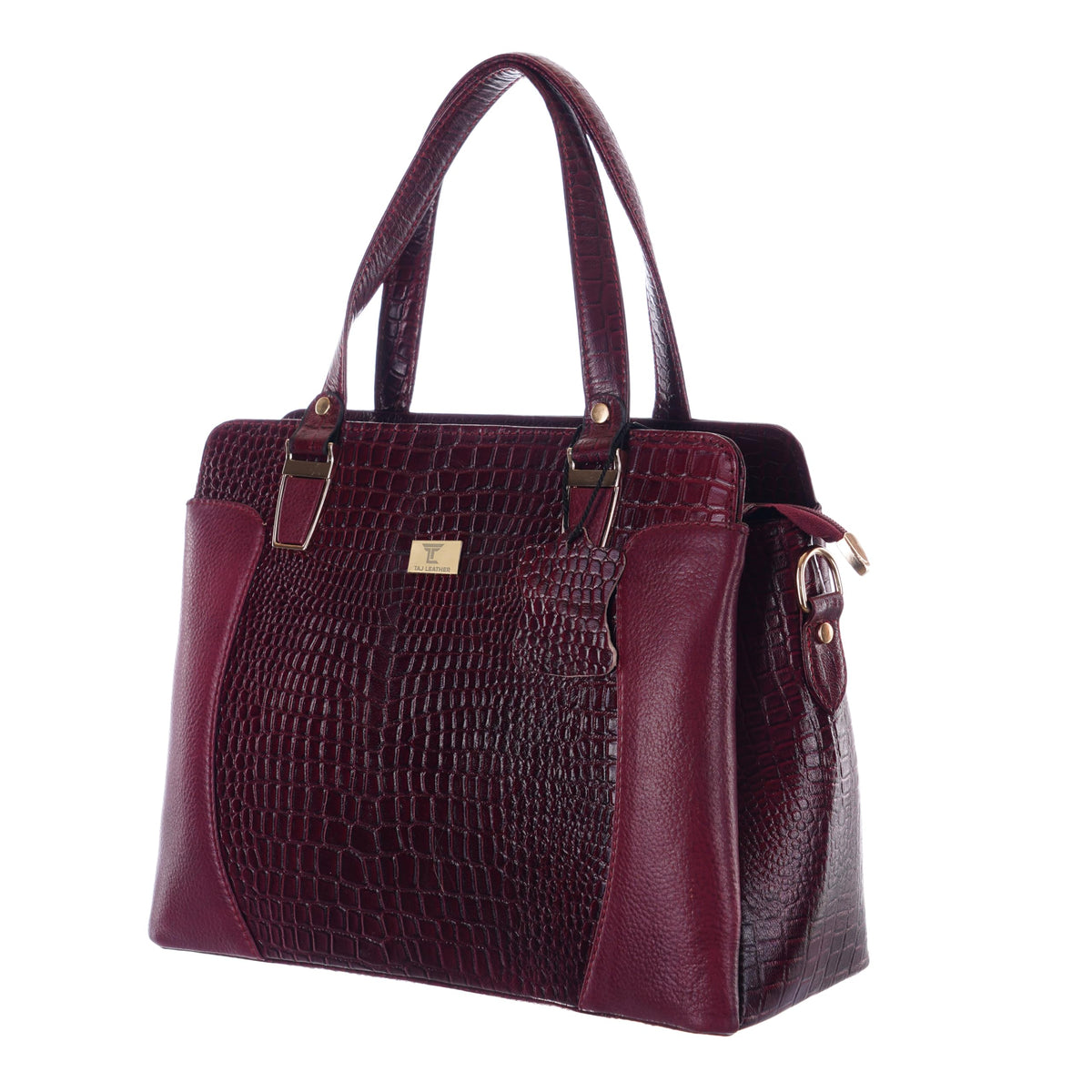 TAJ LEATHER Genuine Leather Handbag for Women | Premium Textured Tote Bag with Spacious Compartments | Stylish Shoulder Carry Bag for Office, Work, Shopping & Everyday Use