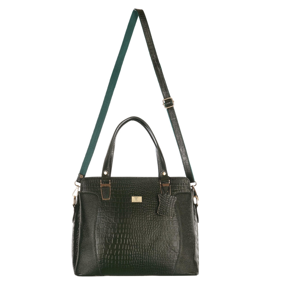 TAJ LEATHER Genuine Leather Handbag for Women | Premium Textured Tote Bag with Spacious Compartments | Stylish Shoulder Carry Bag for Office, Work, Shopping & Everyday Use