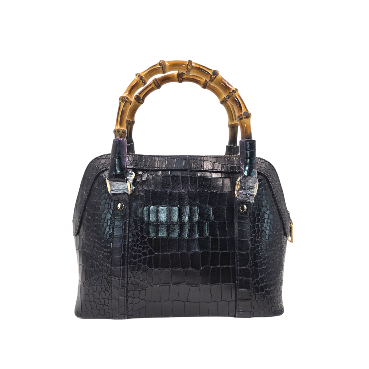 Genuine Leather Handbags with Bamboo handle for Women - Multi-Style Tote, Crossbody, and Top Handle Bag.