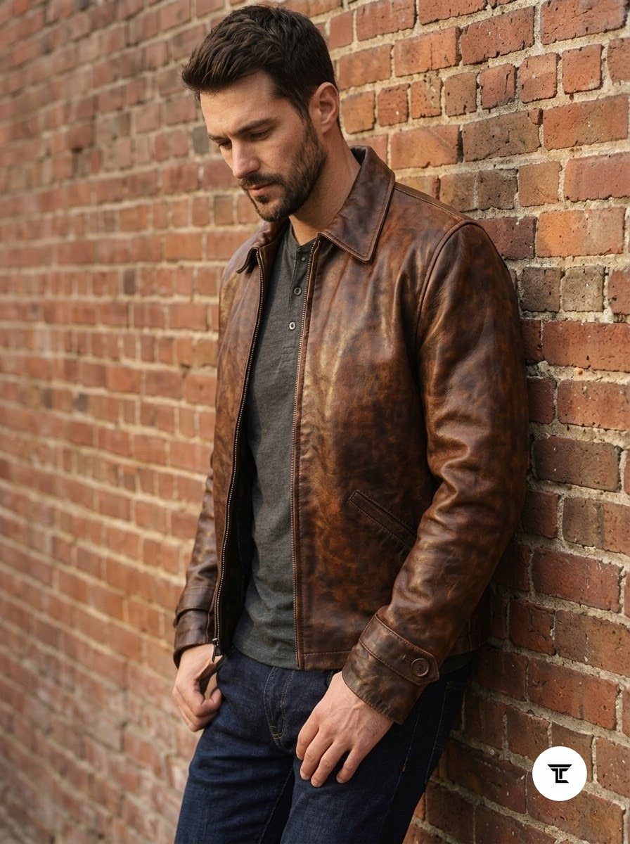 Taj Heritage Maverick Distressed Leather Jacket