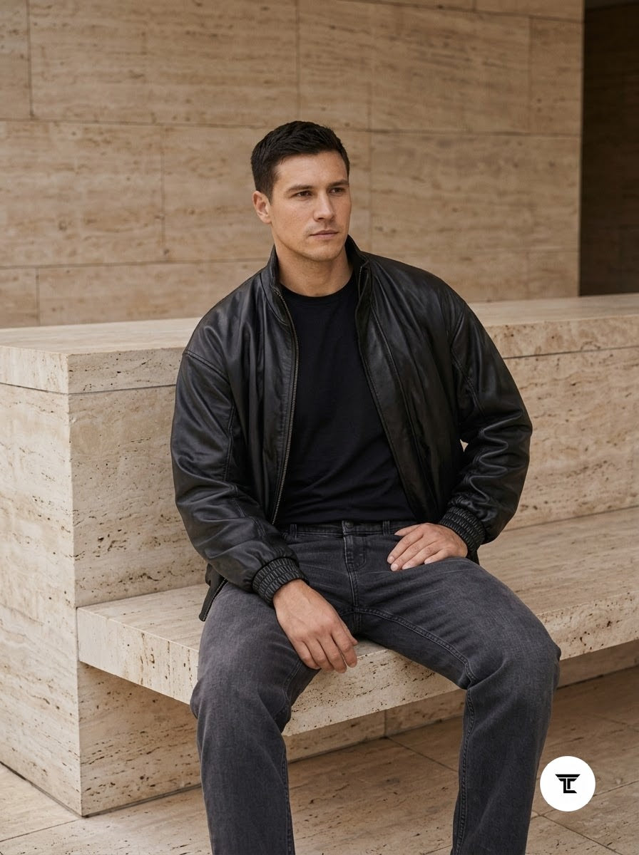 Taj Signature Nocturne Crinkled Nappa Bomber