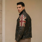 Taj Heritage Britannia Vintage Union Jack Leather Biker Jacket - View 1000166368