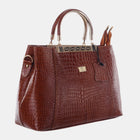 TAJ LEATHER Genuine Leather Handbag for Women, Premium Crocodile Textured Tote Bag with Zipper, Spacious Ladies Purse for Office, Work, Shopping & Daily Use