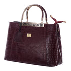 TAJ LEATHER Genuine Leather Handbag for Women, Premium Crocodile Textured Tote Bag with Zipper, Spacious Ladies Purse for Office, Work, Shopping & Daily Use