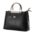 TAJ LEATHER Genuine Leather Handbag for Women, Premium Crocodile Textured Tote Bag with Zipper, Spacious Ladies Purse for Office, Work, Shopping & Daily Use