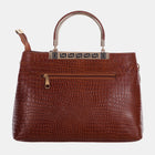 TAJ LEATHER Genuine Leather Handbag for Women, Premium Crocodile Textured Tote Bag with Zipper, Spacious Ladies Purse for Office, Work, Shopping & Daily Use